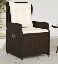 Gartensessel 2 Stk. Verstellbar Braun Poly Rattan