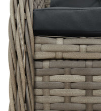 Gartensessel 2 Stk. Verstellbar Grau Poly Rattan