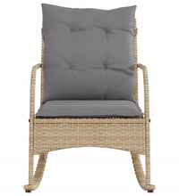 Garten-Schaukelstuhl mit Kissen Beige Poly Rattan