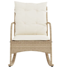 Garten-Schaukelstuhl mit Kissen Beige Poly Rattan