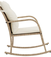 Garten-Schaukelstuhl mit Kissen Beige Poly Rattan