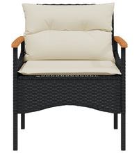 4-tlg. Garten-Sofagarnitur mit Kissen Schwarz Poly Rattan