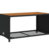 4-tlg. Garten-Sofagarnitur mit Kissen Schwarz Poly Rattan