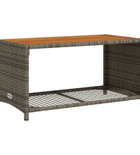 4-tlg. Garten-Sofagarnitur mit Kissen Grau Poly Rattan