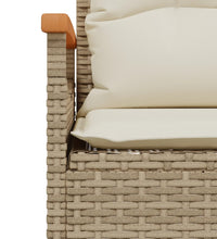 Gartenbank mit Kissen 116x62,5x74 cm Beige Poly Rattan