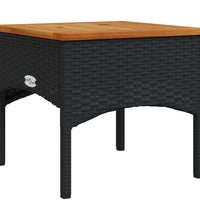 3-tlg. Garten-Sofagarnitur mit Kissen Schwarz Poly Rattan