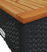 3-tlg. Garten-Sofagarnitur mit Kissen Schwarz Poly Rattan