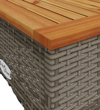 3-tlg. Garten-Sofagarnitur mit Kissen Grau Poly Rattan