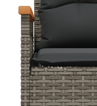 3-tlg. Garten-Sofagarnitur mit Kissen Grau Poly Rattan