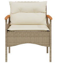 3-tlg. Garten-Sofagarnitur mit Kissen Beige Poly Rattan