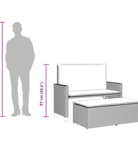 Gartenbank mit Kissen und Hocker Beige Poly Rattan