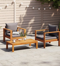 3-tlg. Garten-Sofagarnitur mit Kissen Massivholz Akazie