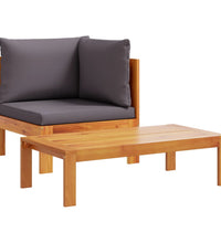 4-tlg. Garten-Sofagarnitur mit Kissen Massivholz Akazie