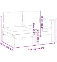 5-tlg. Garten-Sofagarnitur mit Kissen Massivholz Akazie