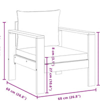 5-tlg. Garten-Sofagarnitur mit Kissen Massivholz Akazie
