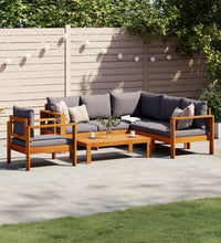 5-tlg. Garten-Sofagarnitur mit Kissen Massivholz Akazie