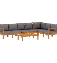 5-tlg. Garten-Sofagarnitur mit Kissen Massivholz Akazie