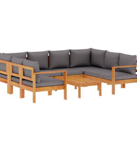 6-tlg. Garten-Sofagarnitur mit Kissen Massivholz Akazie