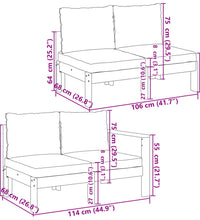 6-tlg. Garten-Sofagarnitur mit Kissen Massivholz Akazie