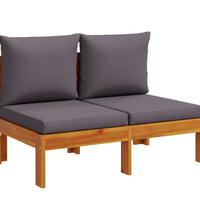 8-tlg. Garten-Sofagarnitur mit Kissen Massivholz Akazie