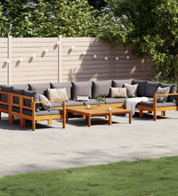 8-tlg. Garten-Sofagarnitur mit Kissen Massivholz Akazie