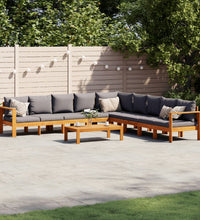 6-tlg. Garten-Sofagarnitur mit Kissen Massivholz Akazie