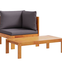 10-tlg. Garten-Sofagarnitur mit Kissen Massivholz Akazie