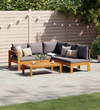 4-tlg. Garten-Sofagarnitur mit Kissen Massivholz Akazie