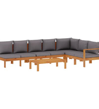 5-tlg. Garten-Sofagarnitur mit Kissen Massivholz Akazie