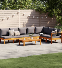 5-tlg. Garten-Sofagarnitur mit Kissen Massivholz Akazie