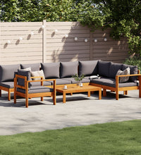 6-tlg. Garten-Sofagarnitur mit Kissen Massivholz Akazie