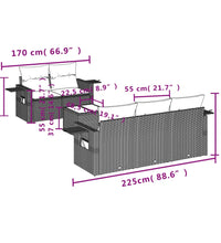 6-tlg. Garten-Sofagarnitur mit Kissen Braun Poly Rattan