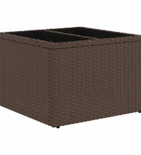 7-tlg. Garten-Sofagarnitur mit Kissen Braun Poly Rattan