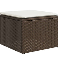 9-tlg. Garten-Sofagarnitur mit Kissen Braun Poly Rattan