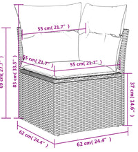 8-tlg. Garten-Sofagarnitur mit Kissen Braun Poly Rattan