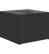 9-tlg. Garten-Sofagarnitur mit Kissen Schwarz Poly Rattan