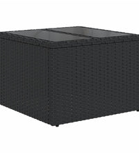 9-tlg. Garten-Sofagarnitur mit Kissen Schwarz Poly Rattan