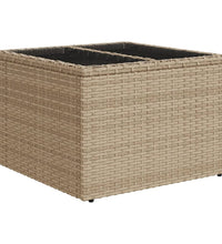 9-tlg. Garten-Sofagarnitur mit Kissen Beige Poly Rattan