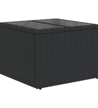 7-tlg. Garten-Sofagarnitur mit Kissen Schwarz Poly Rattan