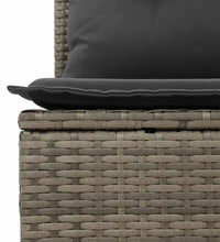 7-tlg. Garten-Sofagarnitur mit Kissen Hellgrau Poly Rattan