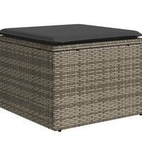 7-tlg. Garten-Sofagarnitur mit Kissen Hellgrau Poly Rattan