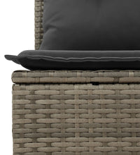 9-tlg. Garten-Sofagarnitur mit Kissen Grau Poly Rattan