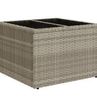 10-tlg. Garten-Sofagarnitur mit Kissen Hellgrau Poly Rattan