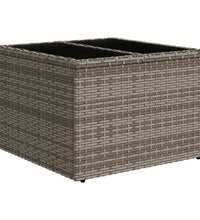 10-tlg. Garten-Sofagarnitur mit Kissen Grau Poly Rattan