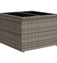 11-tlg. Garten-Sofagarnitur mit Kissen Grau Poly Rattan