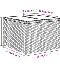 4-tlg. Garten-Sofagarnitur mit Kissen Grau Poly Rattan