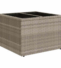 4-tlg. Garten-Sofagarnitur mit Kissen Hellgrau Poly Rattan