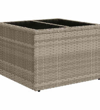 8-tlg. Garten-Sofagarnitur mit Kissen Hellgrau Poly Rattan