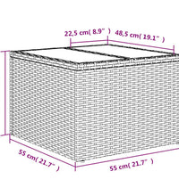 8-tlg. Garten-Sofagarnitur mit Kissen Hellgrau Poly Rattan