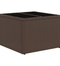 5-tlg. Garten-Sofagarnitur mit Kissen Braun Poly Rattan